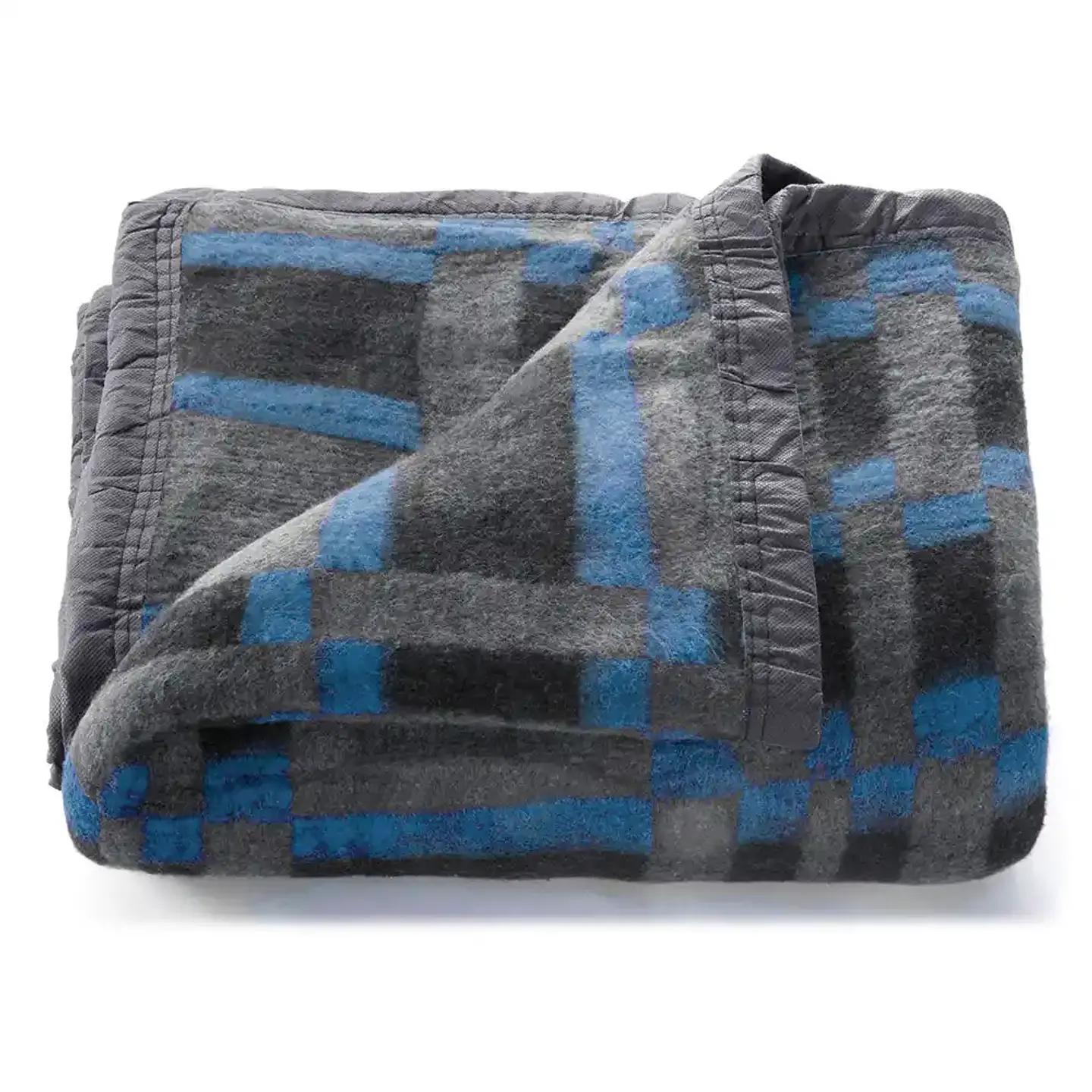 Frazada Polycotton 2 plazas Grey-Light Blue 3