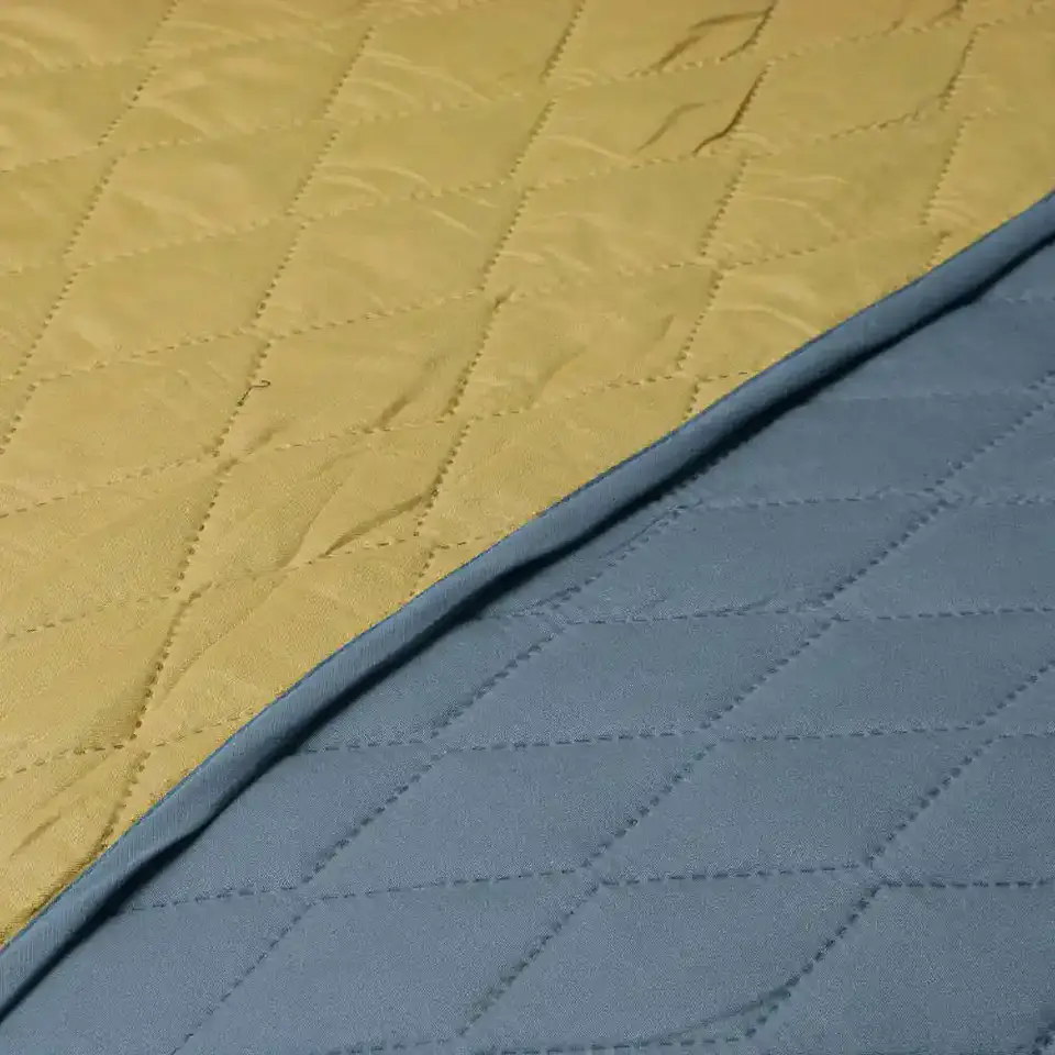 Quilt Bicolor Masel 1.5 plazas Petroleo-Amarillo 3