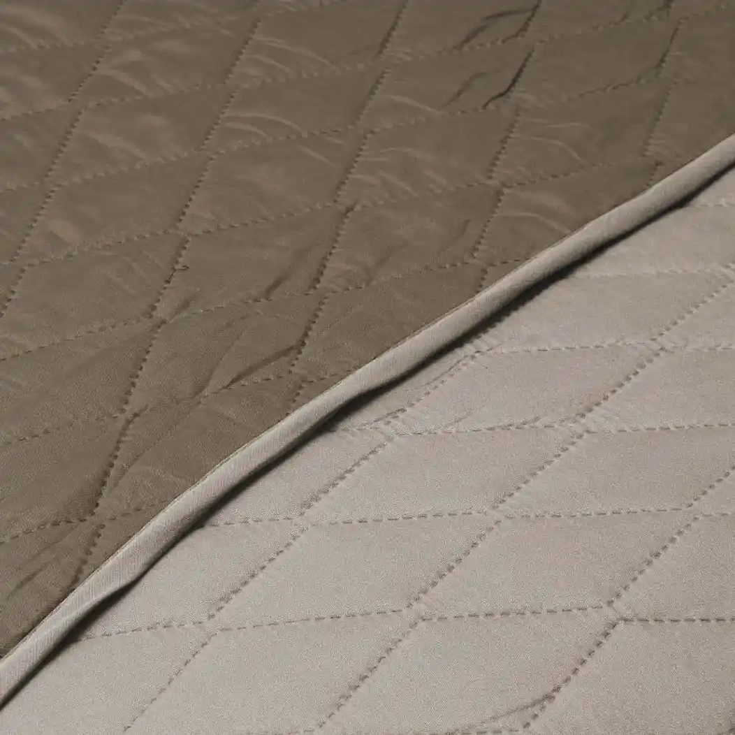 Quilt Bicolor Masel King Tabaco -Beige 2
