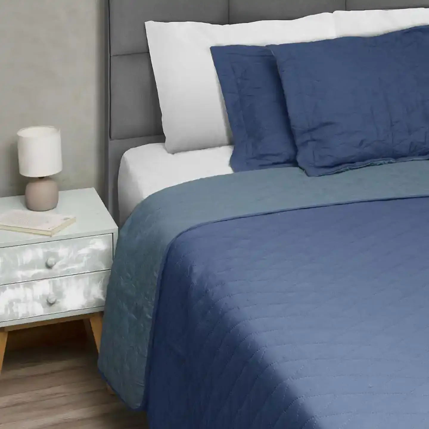 Quilt Bicolor Masel King Azul -Petróleo 3