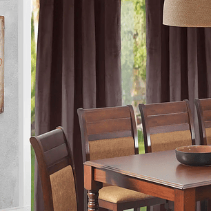 Cortina Argollas Felpa Chocolate 140x225