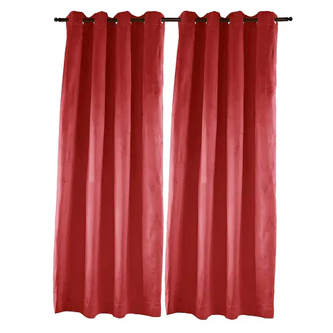 Cortina Argollas NEW VELVET 1.40 X 2.25 Rojo