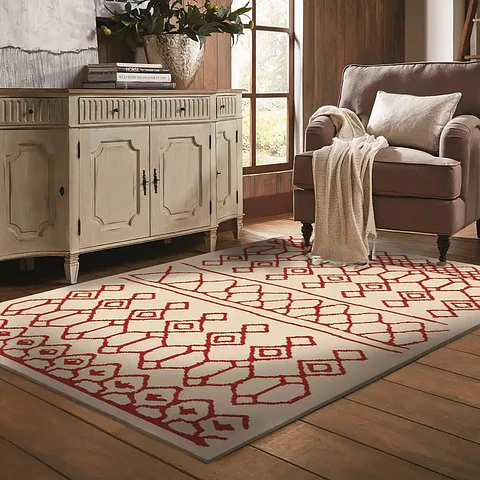 Alfombra Anat2 1.60x2.30 Blanco - rojo 
