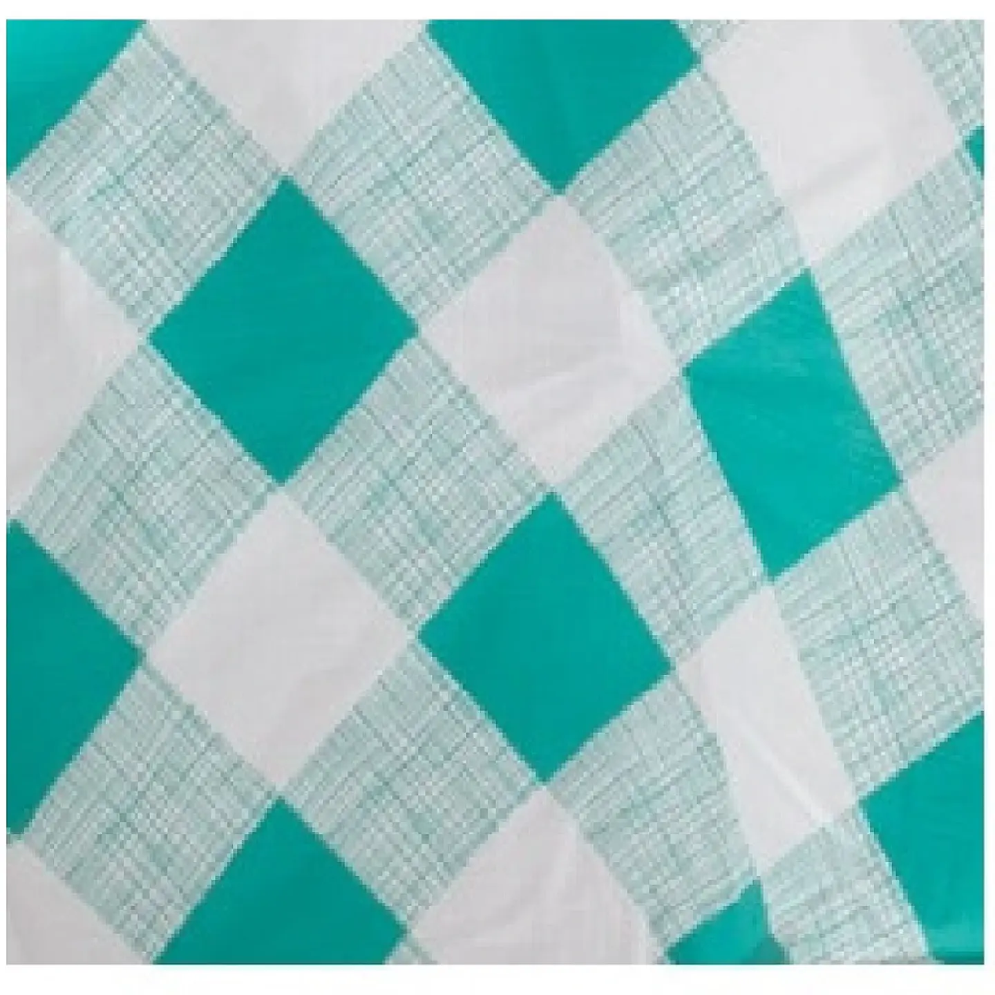 Mantel PVC Cuadrille Turquesa Redondo 180 cm. 2