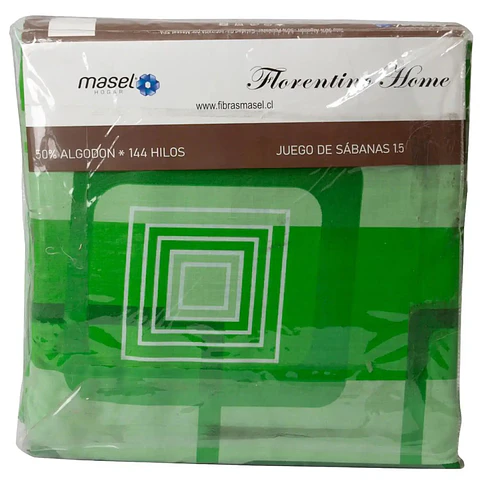 Juego de Sábanas Cuadros Green 2 plaza