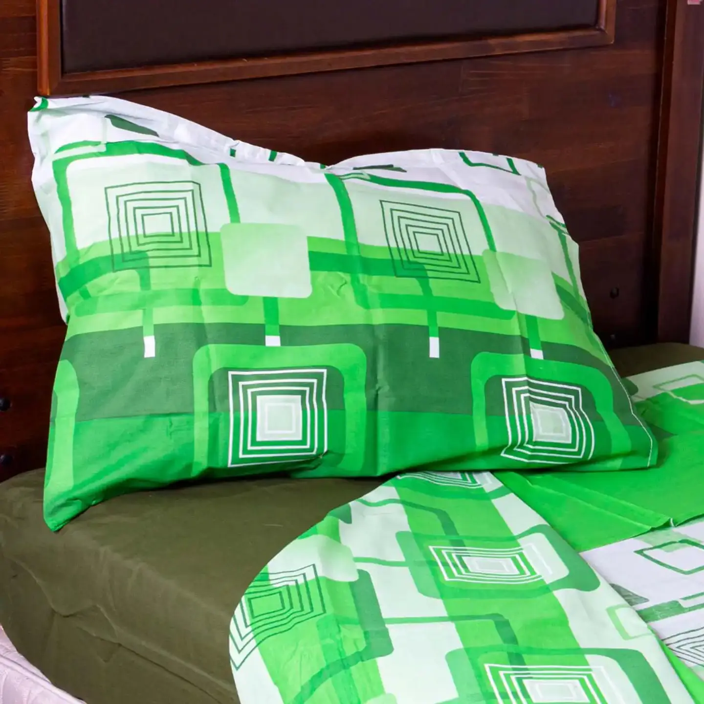 Juego de Sábanas Cuadros Green 2 plaza 1