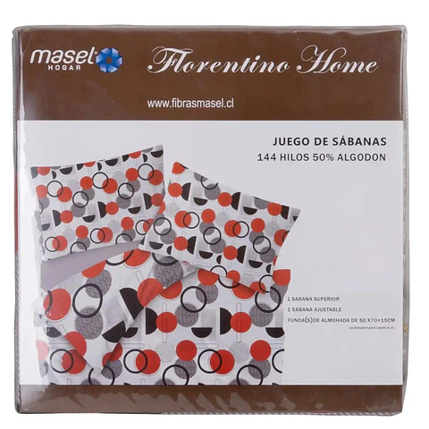 Juego de Sábanas Circulos Grey 2 plaza