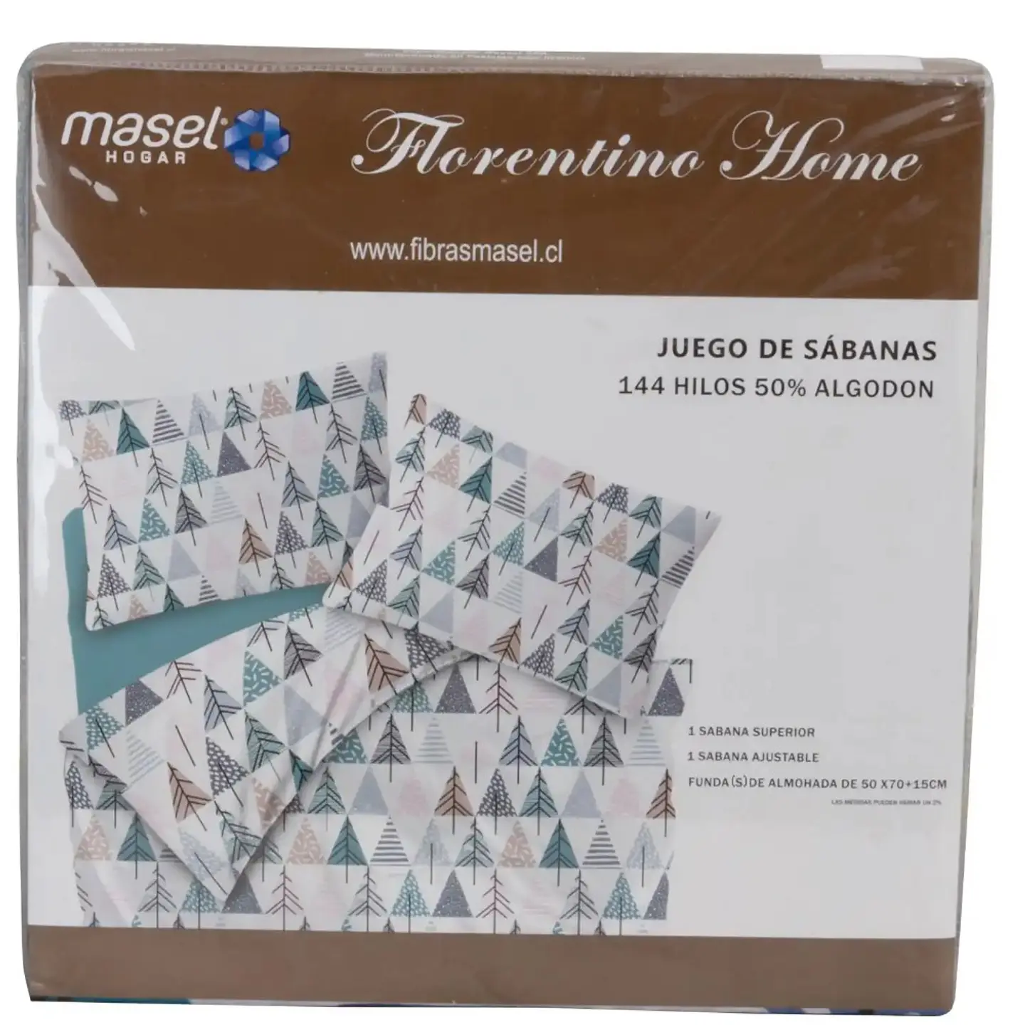 Juego de Sábanas Pinos Turquesa King 4