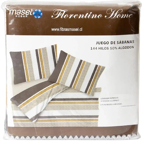 Juego de Sábanas Rayas Taupe King