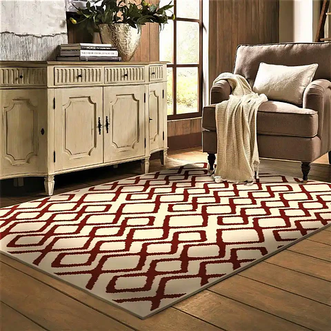 Alfombra Anat1 1.40x200 Blanco-Rojo