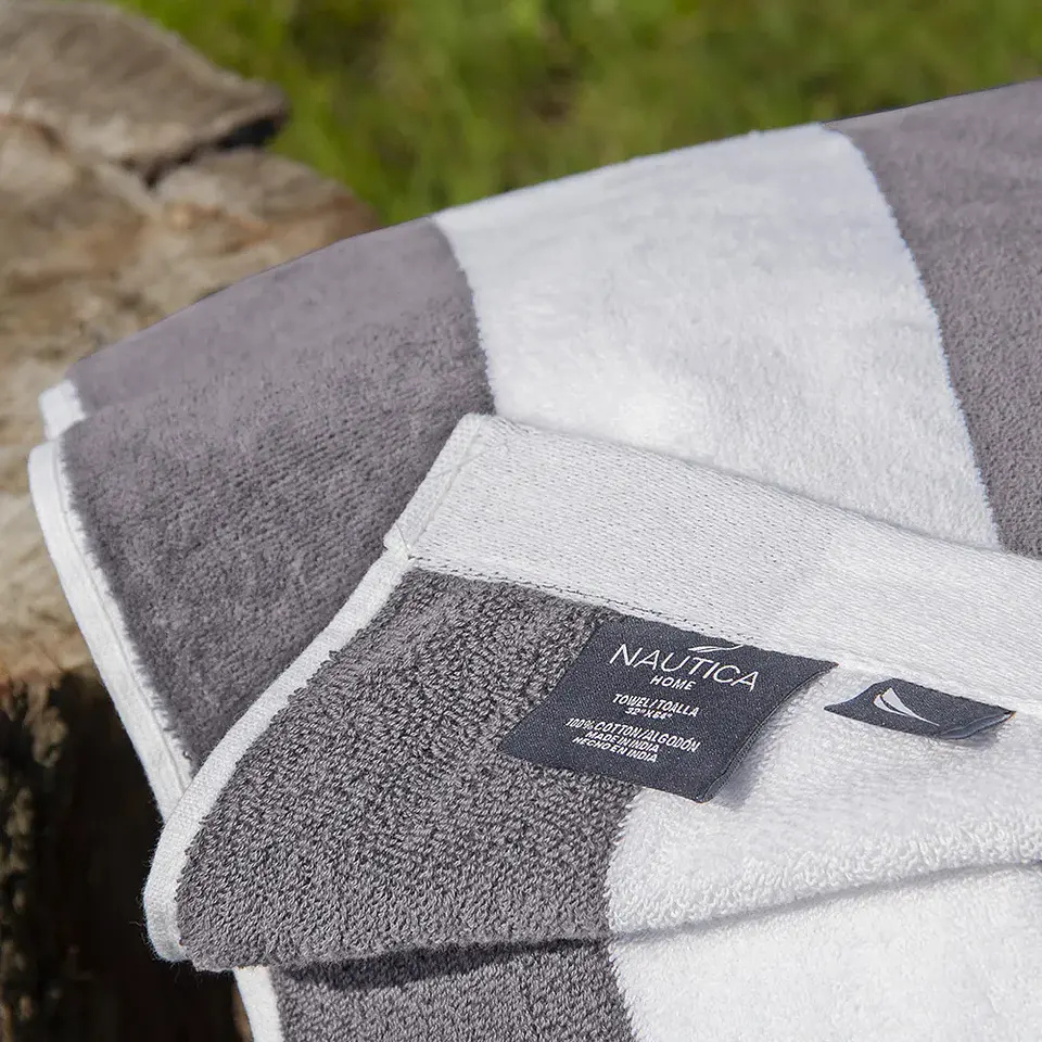 Toalla Playa Nautica 80x160 Gris Plata 3
