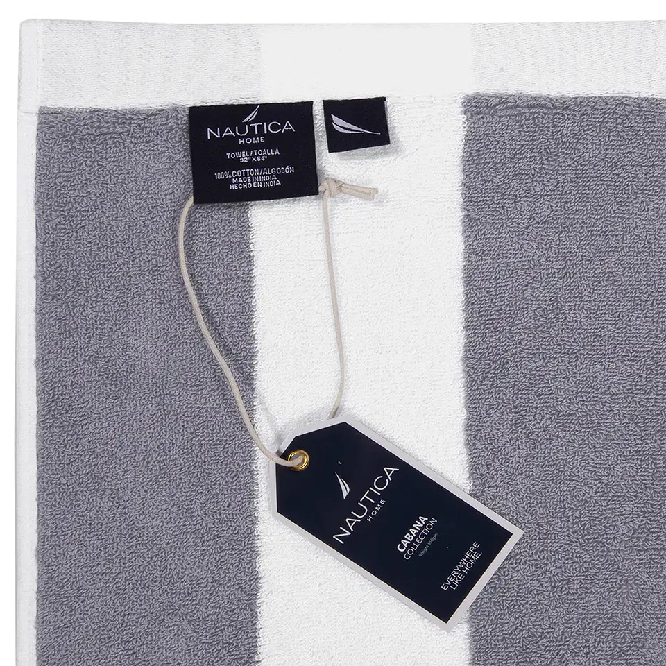 Toalla Playa Nautica 80x160 Gris Plata 4