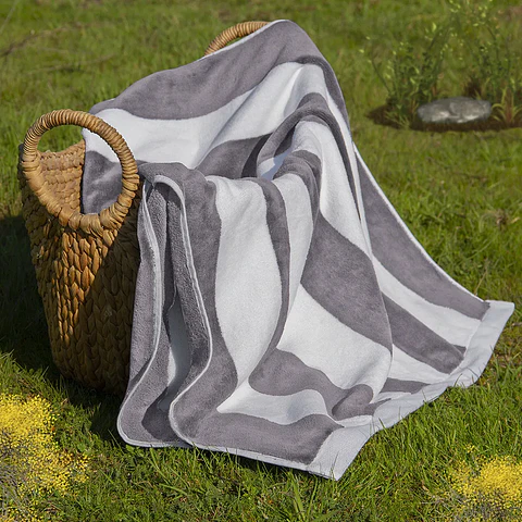 Toalla Playa Nautica 80x160 Gris Plata
