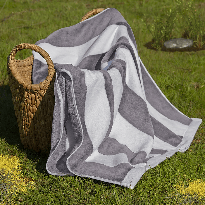 Toalla Playa Nautica 80x160 Gris Plata 1