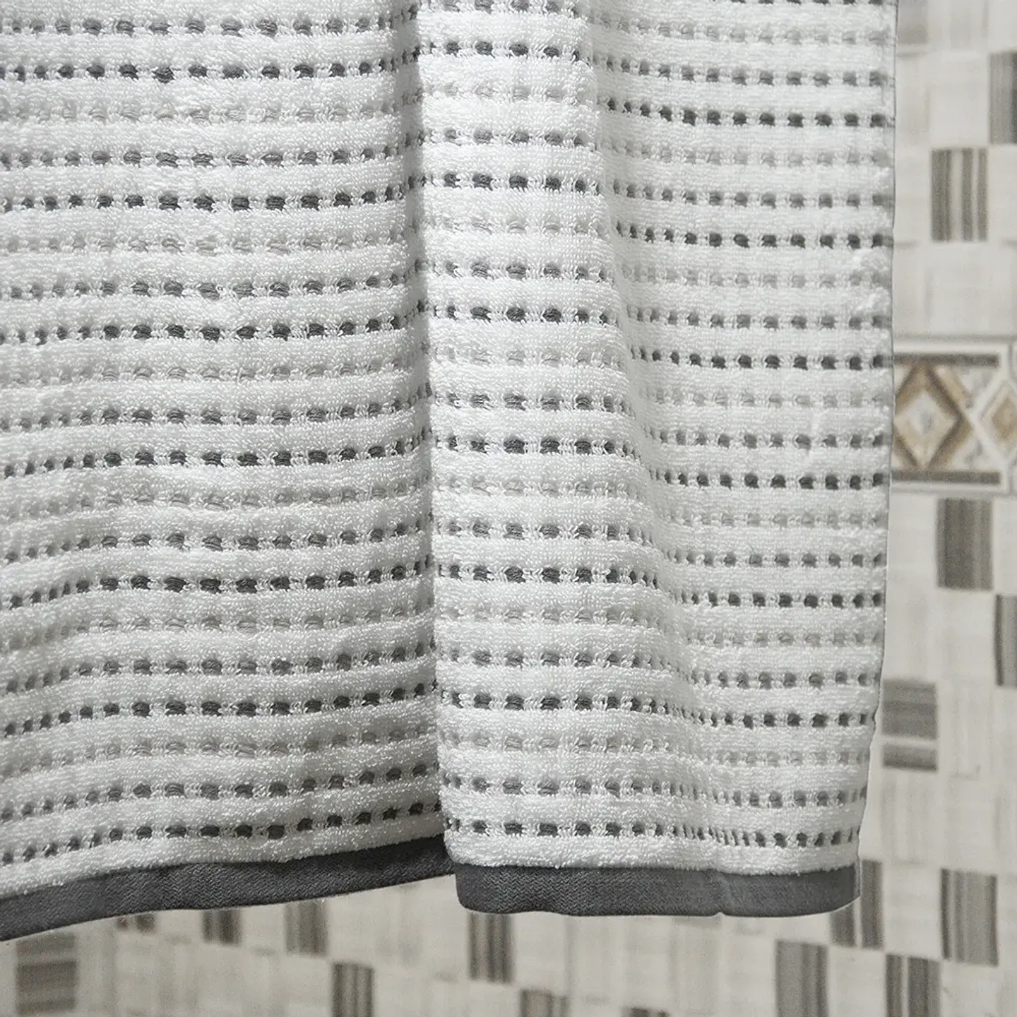 Toalla Baño Stripe Nautica 76 x 137 Blanco/Gris 4