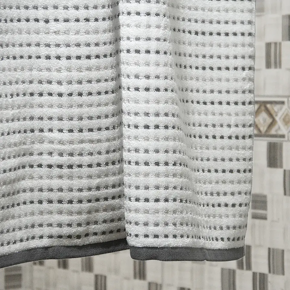 Toalla Baño Stripe Nautica 76 x 137 Blanco/Gris 4