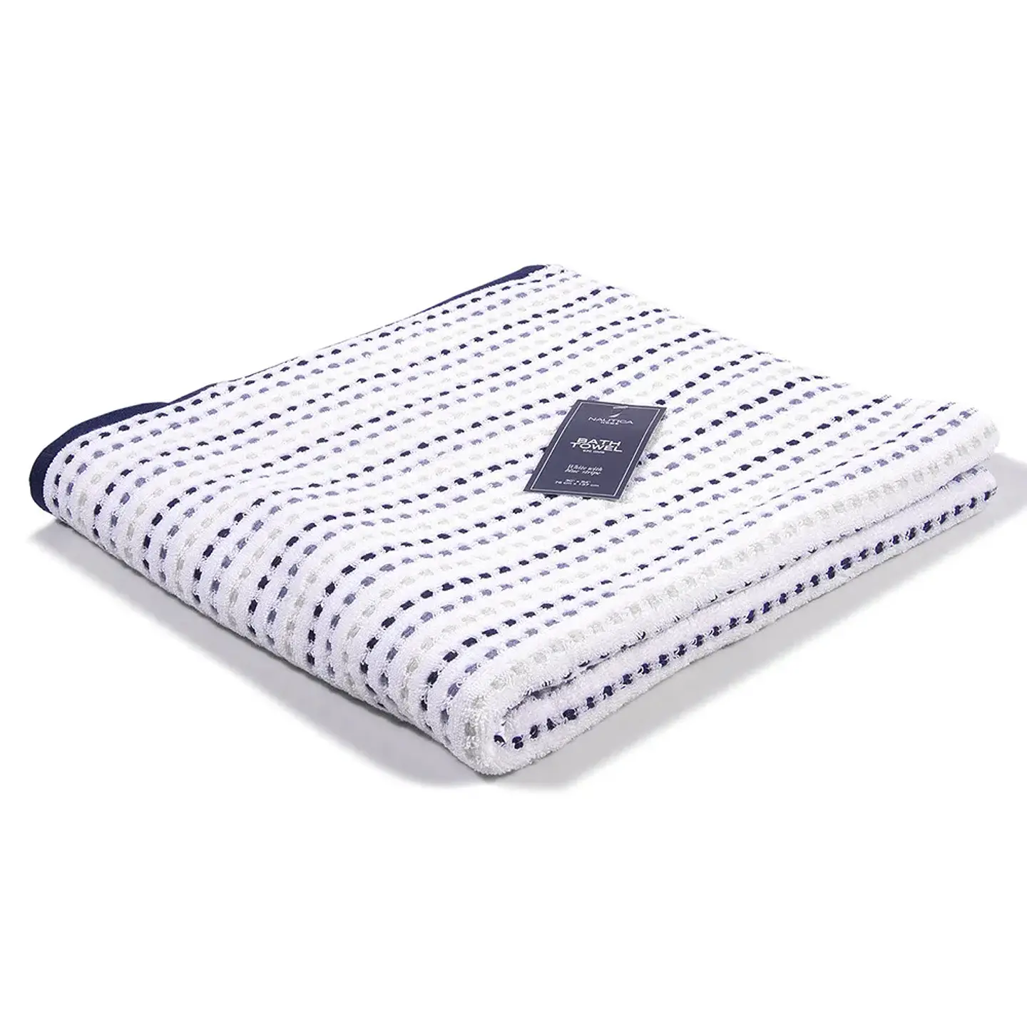 Toalla Baño Stripe Nautica 76 x 137 Blanco/Azul 1