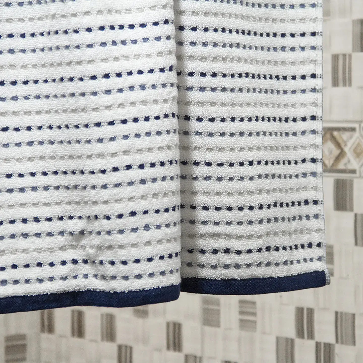 Toalla Baño Stripe Nautica 76 x 137 Blanco/Azul 4