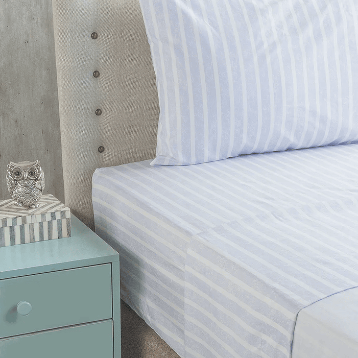 Sabanas Diseño Microfibra 3P. Nautica 1.5 Plazas, Celeste 3