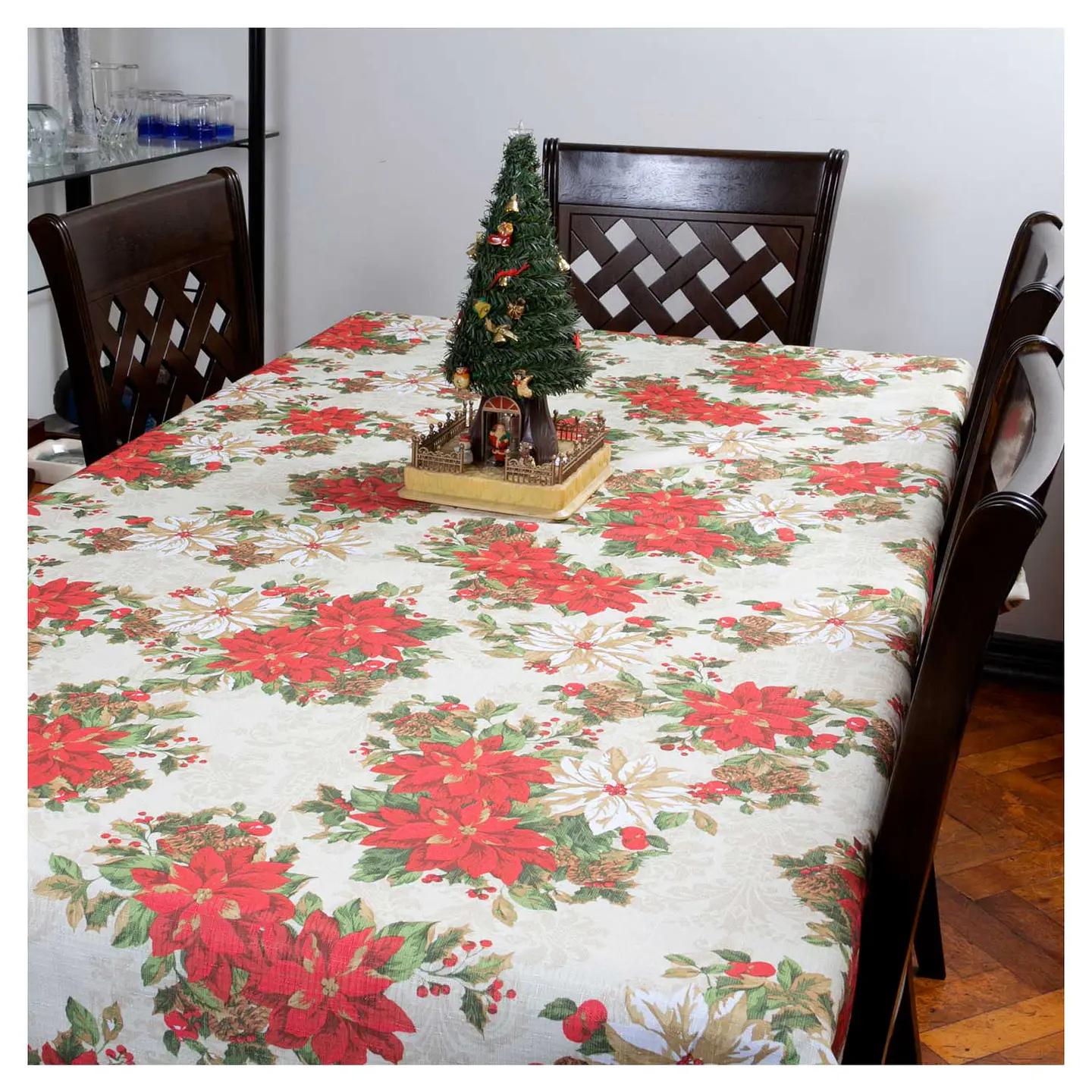 Mantel Navideño Muérdago Ivory 3
