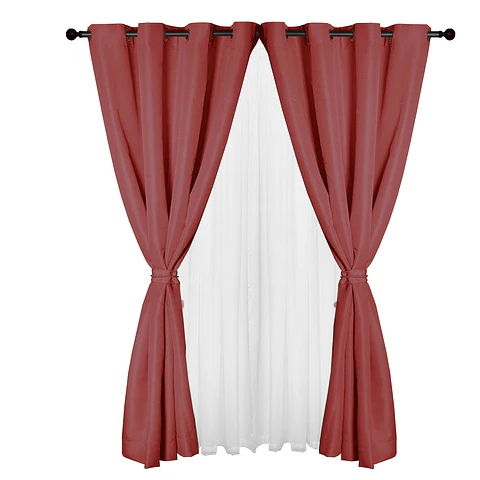 Set Cortina Barbara  8 pzas Rojo