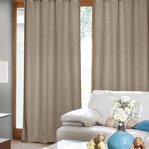 Set 2 Cortinas Embossed Taupe