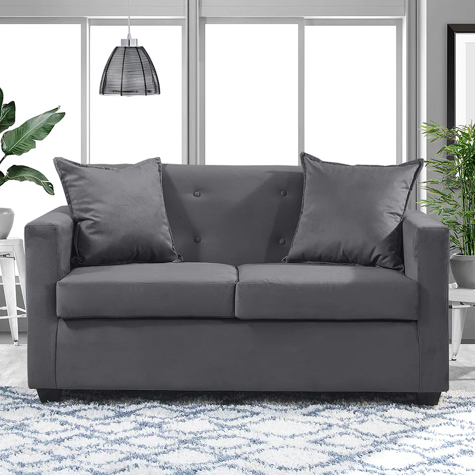 Sofá 2c Gramado Felpa Dark Grey 6