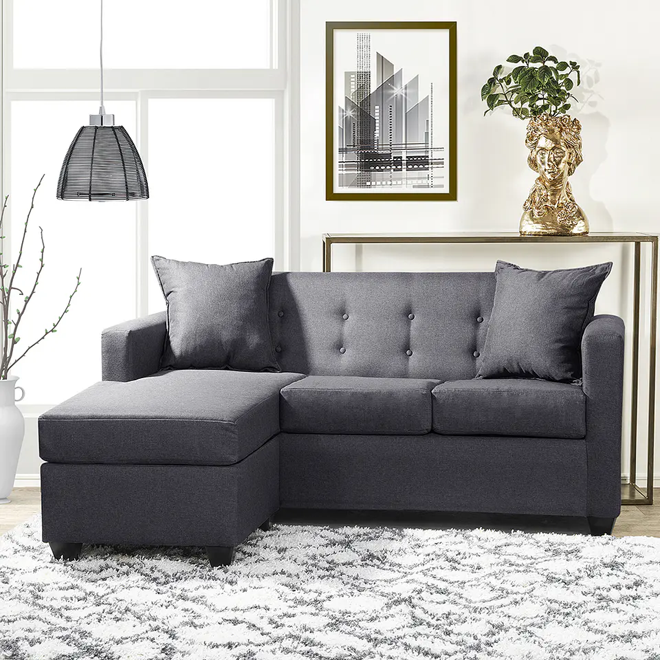 Seccional Intercambiamble Gramado Lino Sidney Dark Grey 6