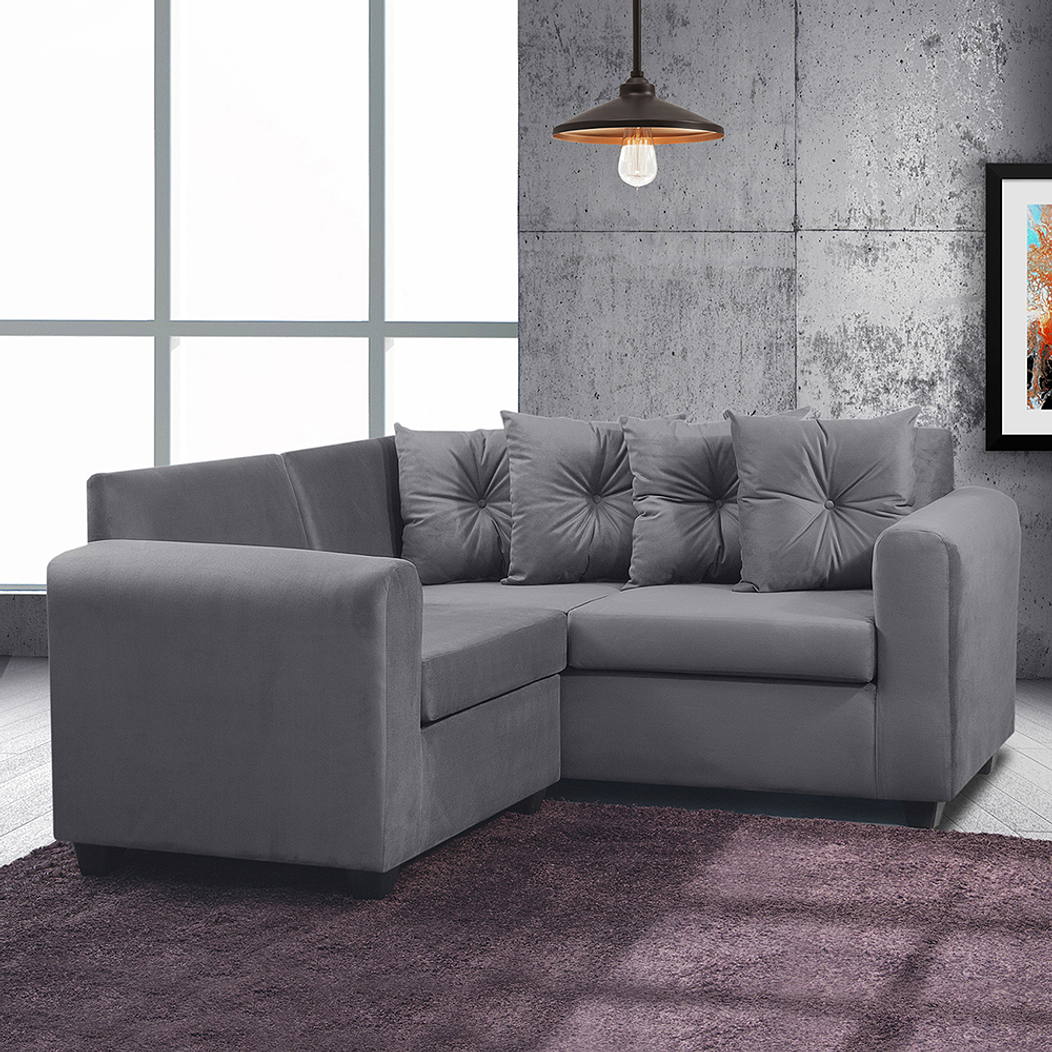 Seccional Esquinero Recife Felpa Dark Grey 6