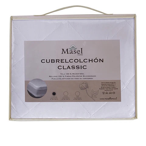 Cubre colchón microfibra faldón 2pl  Blanco