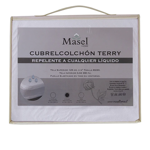 Cubre Colchón Faldón Waterprof Terry Single 1.5 Plaza