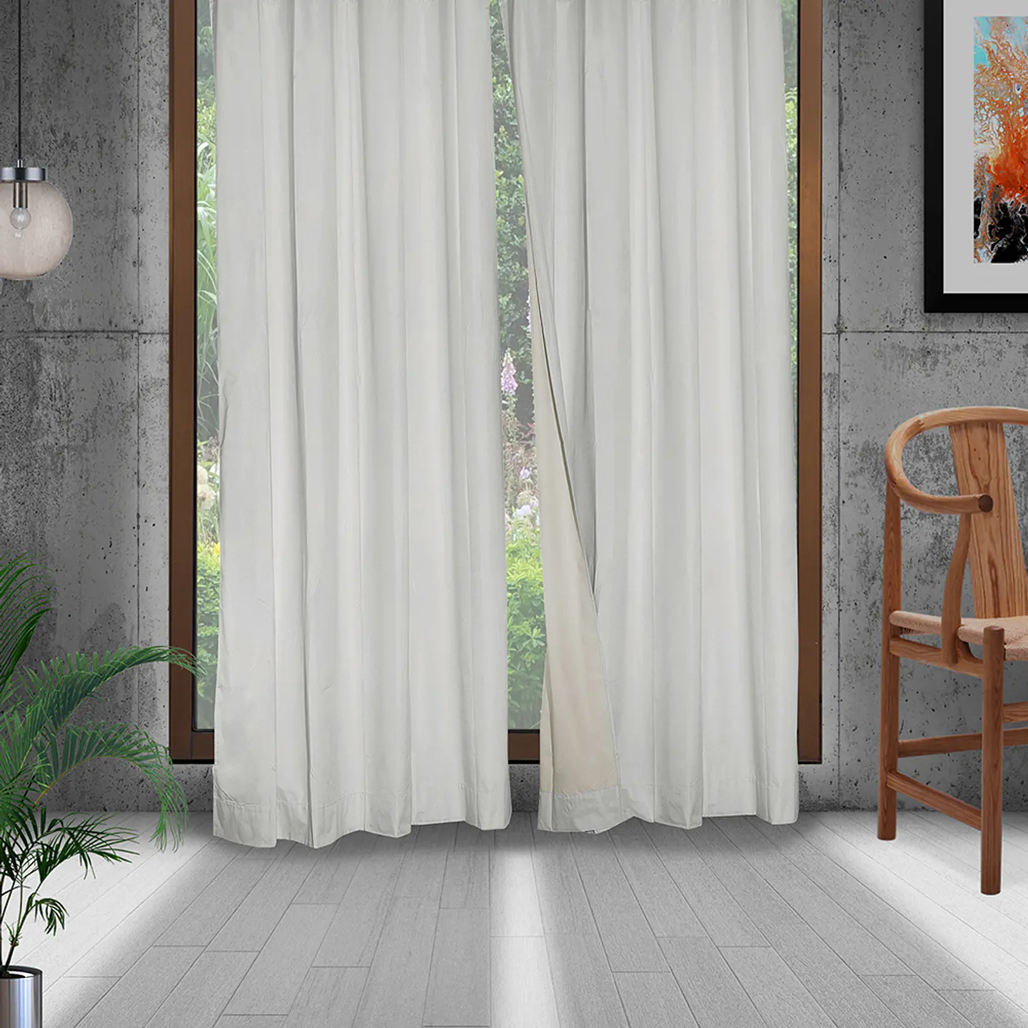 Set  2 Cortinas  Black Out classic 1.40 x 2.25 IVORY 3