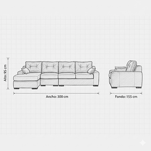  Seccional Modular  4C Derecho Lucca Gris