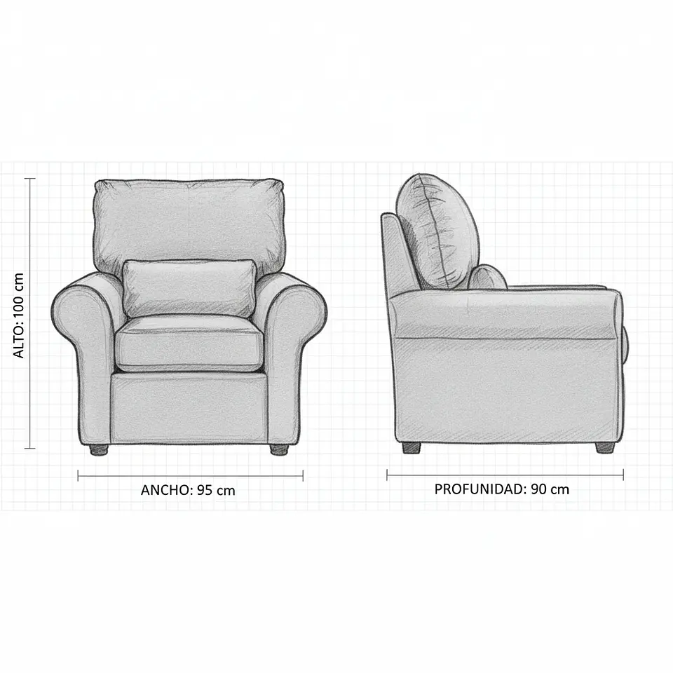 Poltrona Berón Chocolate 95x90 x100 4