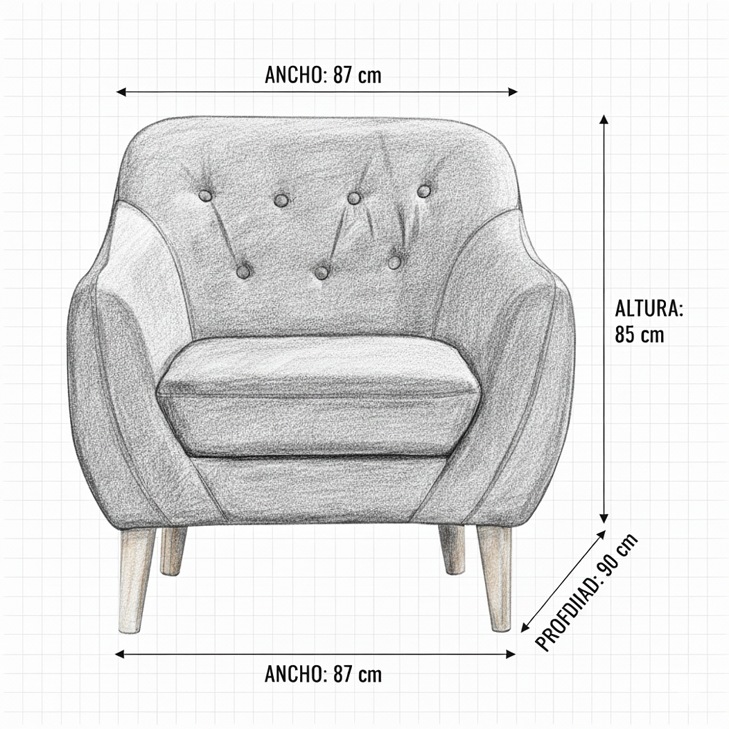 Poltrona Norway 1C Turquesa  87x90x85 4