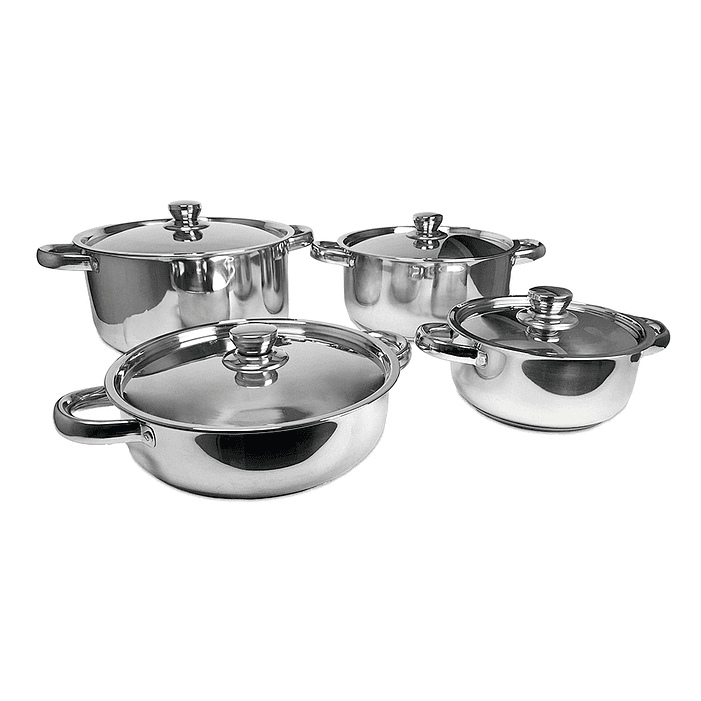 Batería de cocina  Verona 8 piezas Silver- Acero Inoxidable 1