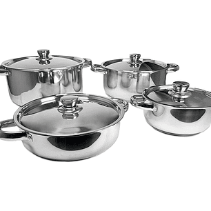 Batería de cocina  Verona 8 piezas Silver- Acero Inoxidable