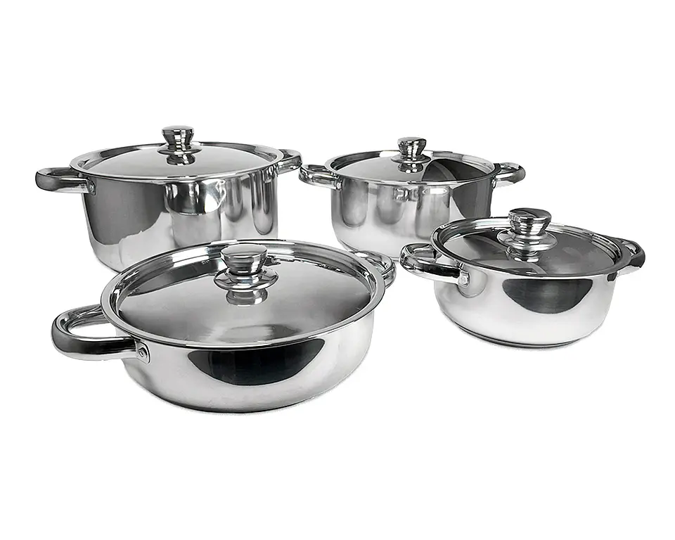 Batería de cocina  Verona 8 piezas Silver- Acero Inoxidable 1