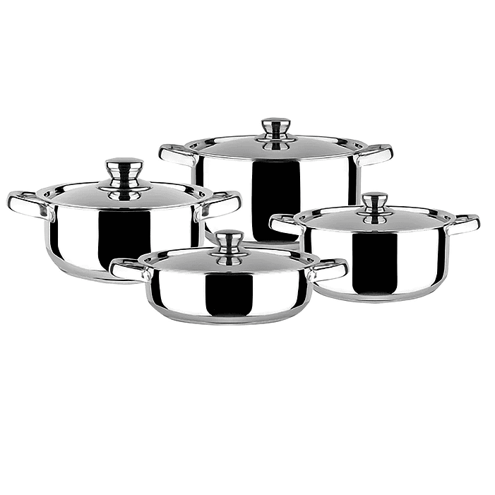 Batería de cocina  Verona 8 piezas Silver- Acero Inoxidable 3
