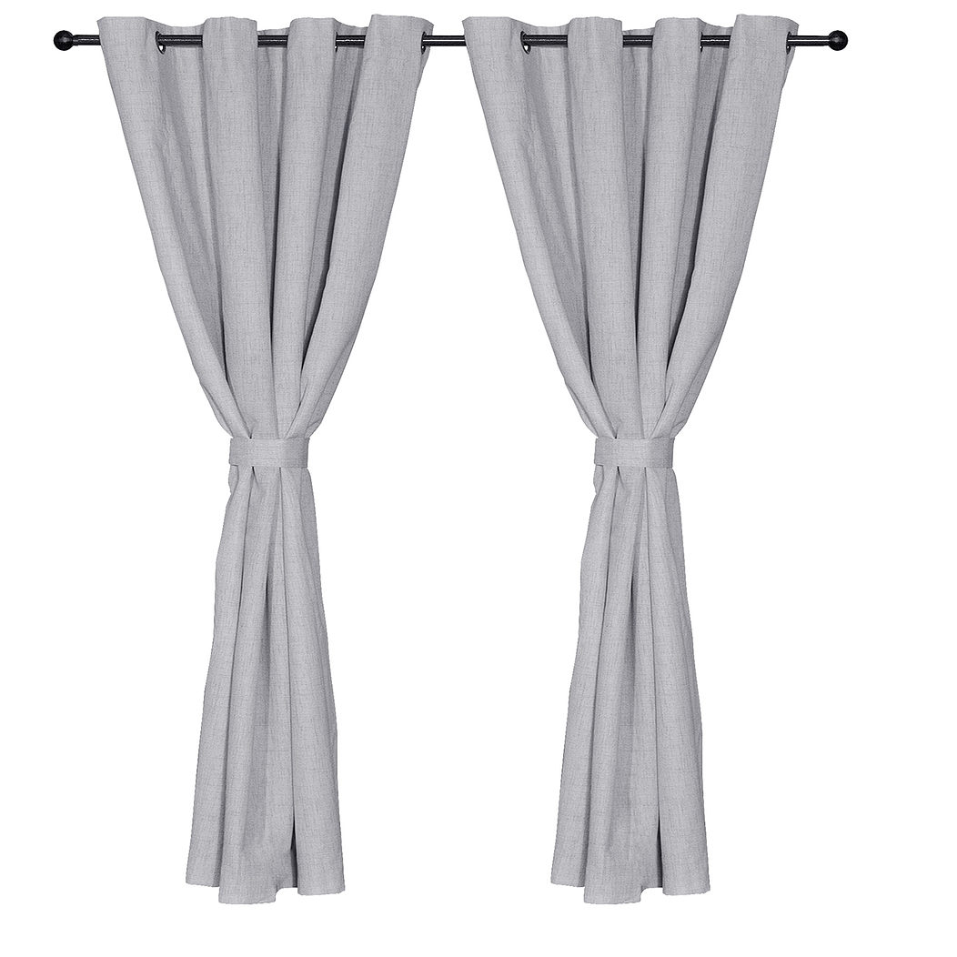 Set 2 CortinaS Black Out Lino Gris claro 2