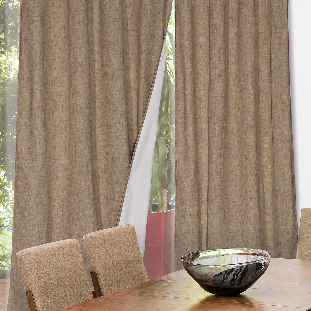 Set 2 CortinaS Black Out Lino Beige 1