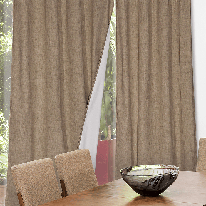 Set 2 CortinaS Black Out Lino Beige 1