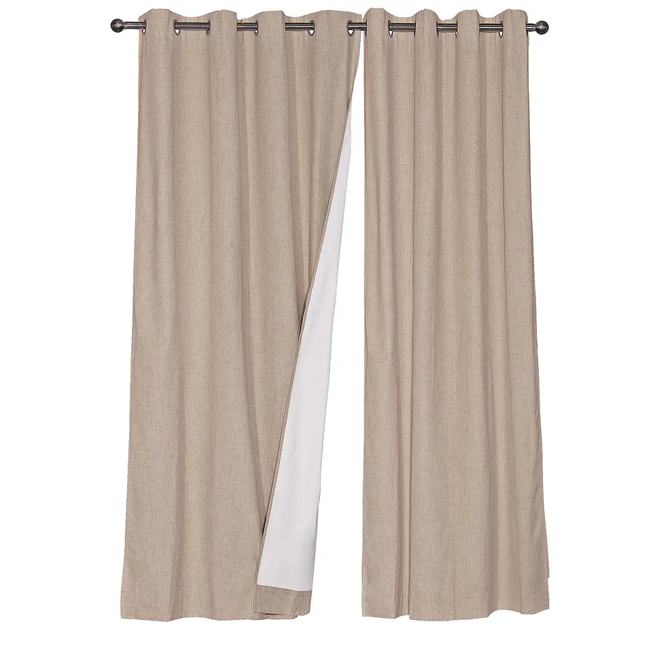 Set 2 CortinaS Black Out Lino Beige 2