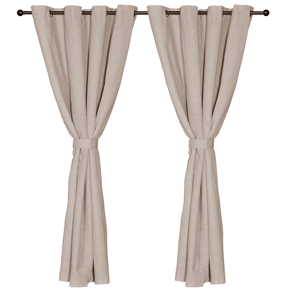 Set 2 CortinaS Black Out Lino Beige 3