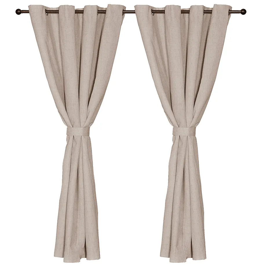 Set 2 CortinaS Black Out Lino Beige 3