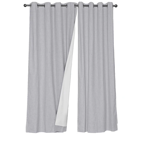 Set 2 CortinaS Black Out Lino Gris 