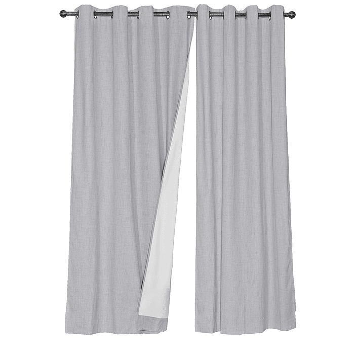 Set 2 CortinaS Black Out Lino Gris  2