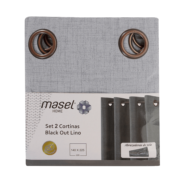 Set 2 CortinaS Black Out Lino Gris  3