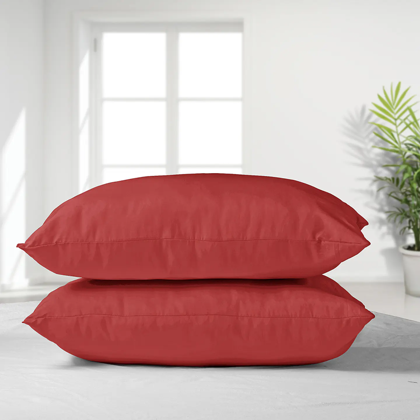 Pack Almohadas 50X70 Microfibra Rojo 2