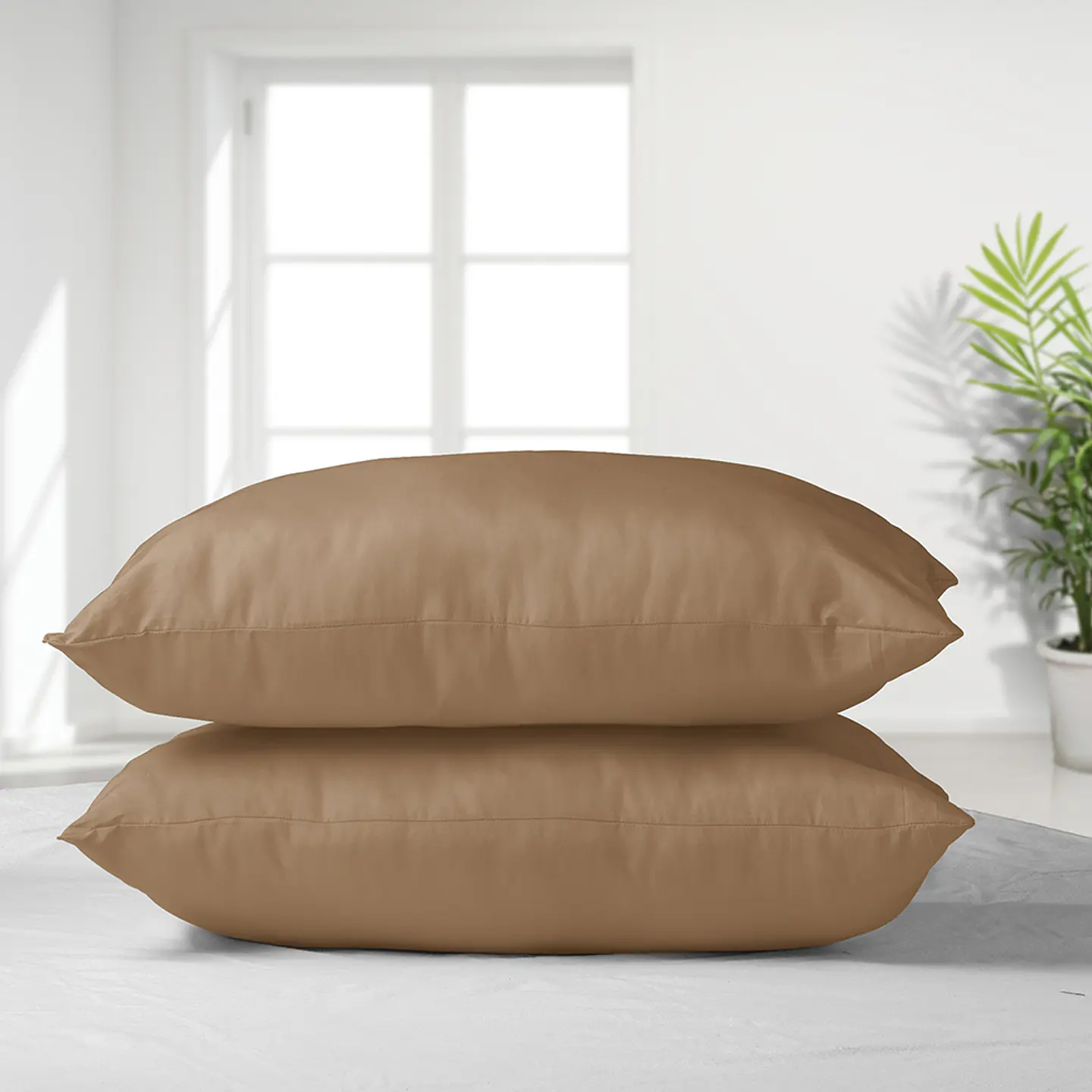 Pack Almohadas 50X70 Microfibra Tabaco 2